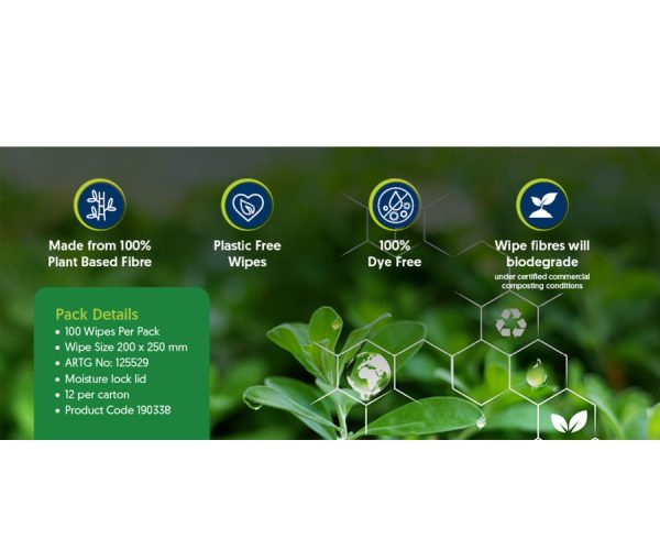 Whiteley Speedy Clean Biodegradable Wet Wipes 100 per pack (190338) - Image 2